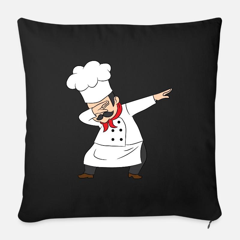 Koch, Küchenchef, Chefkoch, Pizzabäcker, Dab - Sofakissenbezug 45 x 45 cm - Schwarz