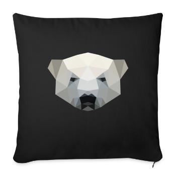 Polar bear, polar bear head polygon geometric - Sofa pillowcase 17,3'' x 17,3'' (45 x 45 cm) - black - Front