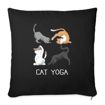 Cats Yoga Meditation Cat lovers gift - Sofa pillowcase 17,3'' x 17,3'' (45 x 45 cm) - black - Front