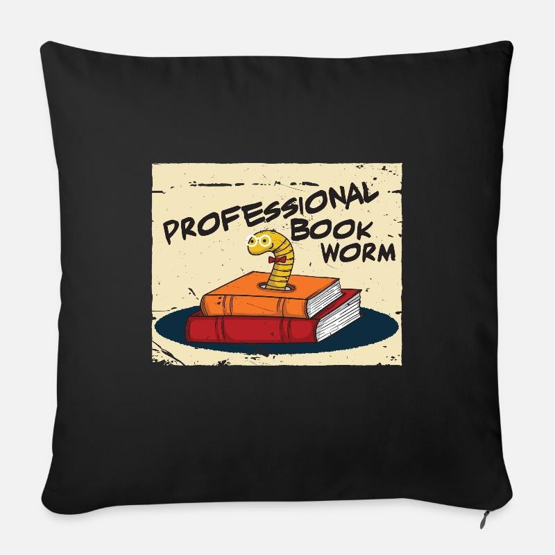 bookworm - Sofa pillowcase 17,3'' x 17,3'' (45 x 45 cm) - black