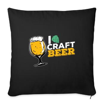 Craft Beer - Sofa pillowcase 17,3'' x 17,3'' (45 x 45 cm) - black - Front