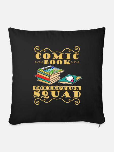 Comic Bücher - Sofakissenbezug 45 x 45 cm - Schwarz