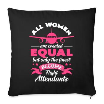 flight attendant - Sofa pillowcase 17,3'' x 17,3'' (45 x 45 cm) - black - Front