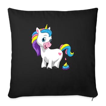 Unicorn rainbow shit unicorn shit gift - Sofa pillowcase 17,3'' x 17,3'' (45 x 45 cm) - black - Front