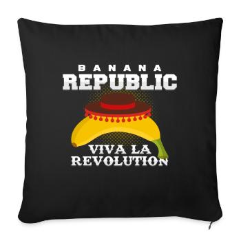 république bananière - Housse de coussin décorative 45 x 45 cm - noir - Devant