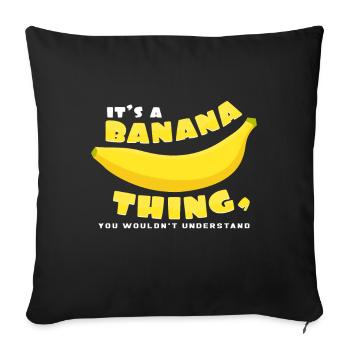 Bananen - Sofakissenbezug 45 x 45 cm - Schwarz - Vorne