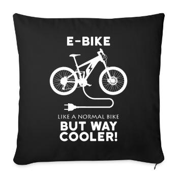 E-bike - Sofa pillowcase 17,3'' x 17,3'' (45 x 45 cm) - black - Front