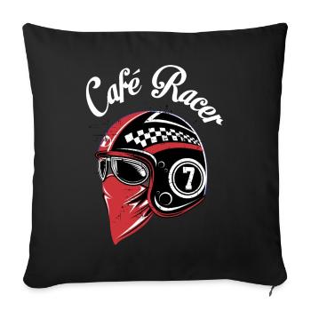 Café Racer - Sofa pillowcase 17,3'' x 17,3'' (45 x 45 cm) - black - Front