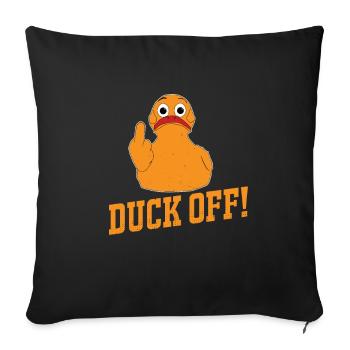 funny duck with humor as a gift bird duckling - Sofa pillowcase 17,3'' x 17,3'' (45 x 45 cm) - black - Front