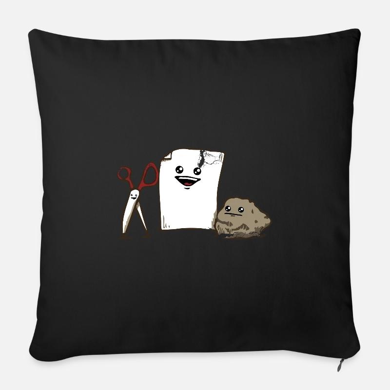 Schere Stein Papier Geek Geschenkidee Männer - Sofakissenbezug 45 x 45 cm - Schwarz