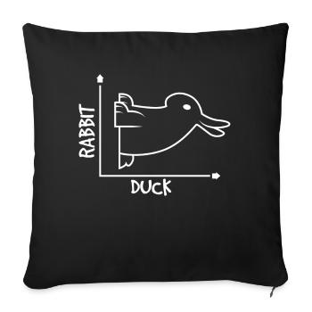 Optical Illusion Rabbit Duck - Sofa pillowcase 17,3'' x 17,3'' (45 x 45 cm) - black - Front