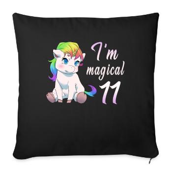I'm magical 11 unicorn 11th birthday gift - Sofa pillowcase 17,3'' x 17,3'' (45 x 45 cm) - black - Front