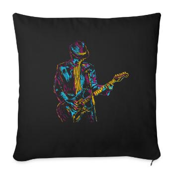 Guitarist Musician - Sofa pillowcase 17,3'' x 17,3'' (45 x 45 cm) - black - Front
