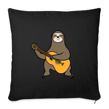 Paresse avec guitariste cadeau homme - Housse de coussin décorative 45 x 45 cm - noir - Devant