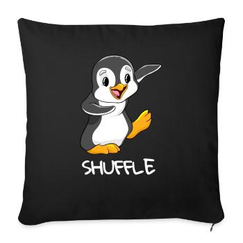 Shuffle dancing penguin gift Shuffledance - Sofa pillowcase 17,3'' x 17,3'' (45 x 45 cm) - black - Front