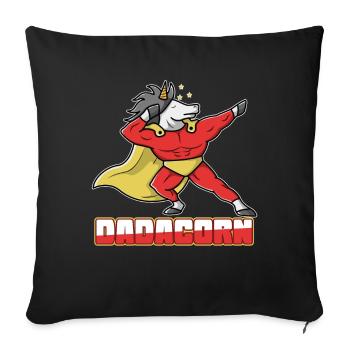 Father's Day Dad Daddy Super Unicorn Gift - Sofa pillowcase 17,3'' x 17,3'' (45 x 45 cm) - black - Front