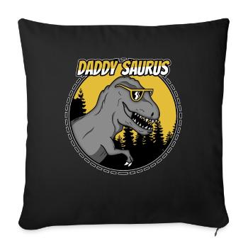 Father's Day Dad Daddy TRex T-Rex dinosaur gift - Sofa pillowcase 17,3'' x 17,3'' (45 x 45 cm) - black - Front