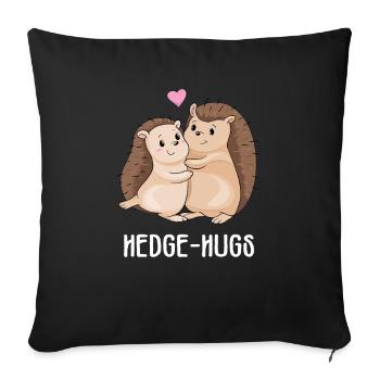 Hedge hugs hug hedgehog gift valentines day - Sofa pillowcase 17,3'' x 17,3'' (45 x 45 cm) - black - Front