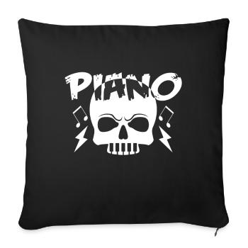piano - Sofa pillowcase 17,3'' x 17,3'' (45 x 45 cm) - black - Front