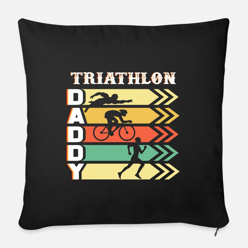 Triathlon Geschenkidee Vater Papa Triathlet Daddy - Sofakissenbezug 45 x 45 cm - Schwarz