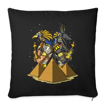 Anubis Ra Egyptian Gods Ancient Pyramids Mythology - Sofa pillowcase 17,3'' x 17,3'' (45 x 45 cm) - black - Front