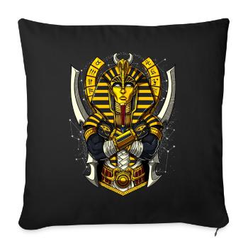Egyptian Pharaoh Tutankhamun Ancient Anunnaki King - Sofa pillowcase 17,3'' x 17,3'' (45 x 45 cm) - black - Front