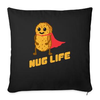 Pépite de poulet morceaux de poulet frit - Housse de coussin décorative 45 x 45 cm - noir - Devant