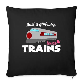 I like trains - Sofa pillowcase 17,3'' x 17,3'' (45 x 45 cm) - black - Front