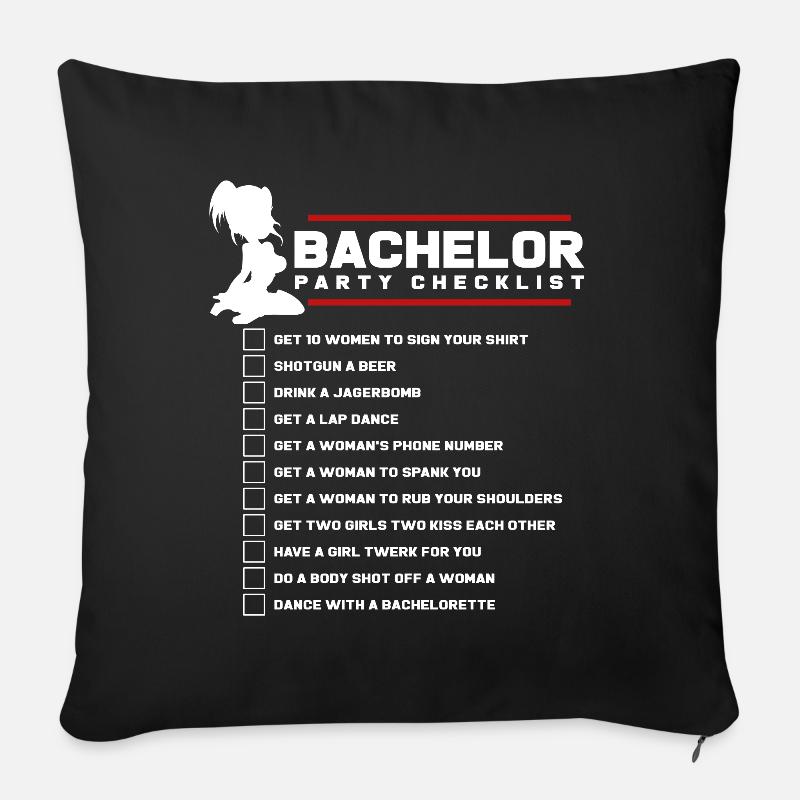 Junggeselle Liste - Sofakissenbezug 45 x 45 cm - Schwarz