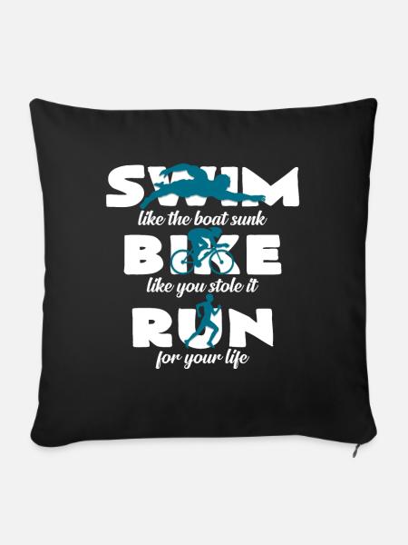 Triathlon - Sofakissenbezug 45 x 45 cm - Schwarz