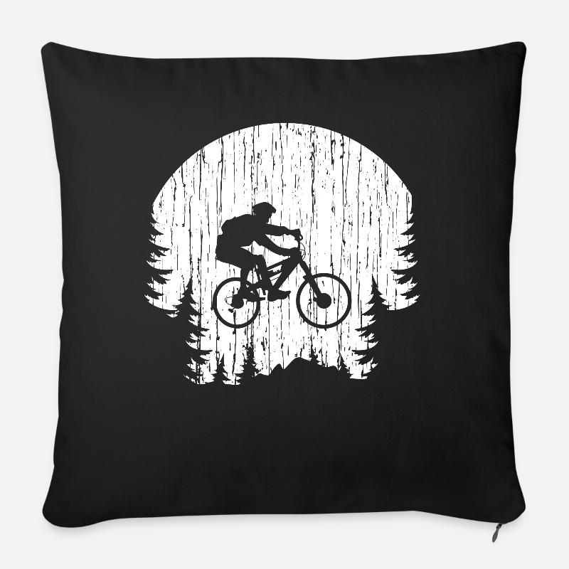 Mountainbiken - Sofakissenbezug 45 x 45 cm - Schwarz