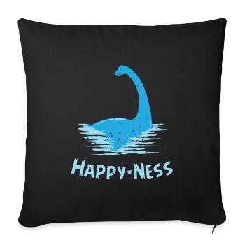 Écosse Monstre du Loch Ness Happy-Ness - Housse de coussin décorative 45 x 45 cm - noir - Devant