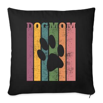 DogMom Dog Labrador Agility Poodle Dog Shirt - Sofa pillowcase 17,3'' x 17,3'' (45 x 45 cm) - black - Front