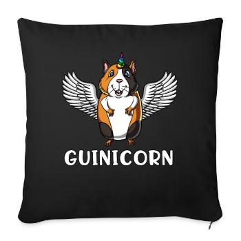 Licorne cochon d'Inde Guinicorn Cute Cavy Pet - Housse de coussin décorative 45 x 45 cm - noir - Devant