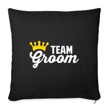 Groom de l'équipe, Bachelor Party, Crown, King - Housse de coussin décorative 45 x 45 cm - noir - Devant