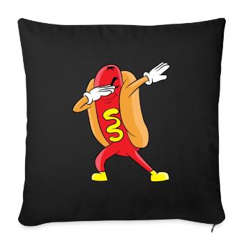 Dabbing Hot Dog - Sofa pillowcase 17,3'' x 17,3'' (45 x 45 cm) - black - Front