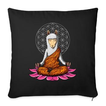 Llama Yoga Zen Alpaca Meditation Buddha Animal - Sofa pillowcase 17,3'' x 17,3'' (45 x 45 cm) - black - Front