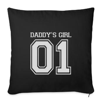 Daddy’s 01 Girl - Partenaire look papa père - fille - Housse de coussin décorative 45 x 45 cm - noir - Devant