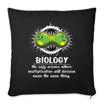 Biologie Science Multiplication Funny School Joke - Housse de coussin décorative 45 x 45 cm - noir - Devant