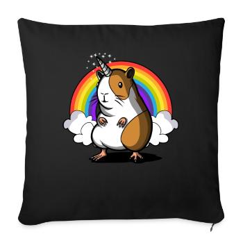 Cavian Magique Licorne Cochon d'Inde Pet - Housse de coussin décorative 45 x 45 cm - noir - Devant