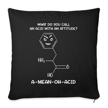Science Chemistry Acid Attitude A-Mean-Oh-Acid - Sofa pillowcase 17,3'' x 17,3'' (45 x 45 cm) - black - Front