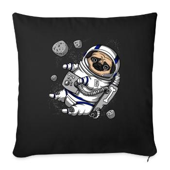 Animal de compagnie astronaute - Housse de coussin décorative 45 x 45 cm - noir - Devant