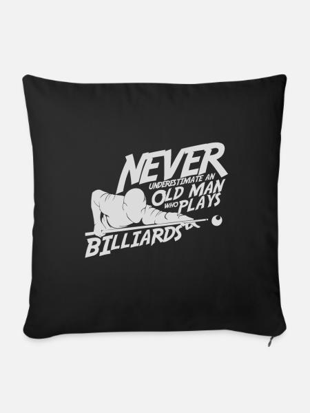 Alter Mann Billard - Sofakissenbezug 45 x 45 cm - Schwarz
