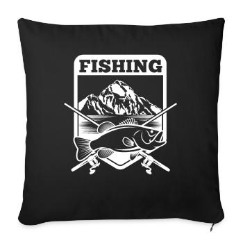 Fishing Fish Sport fishing - Sofa pillowcase 17,3'' x 17,3'' (45 x 45 cm) - black - Front