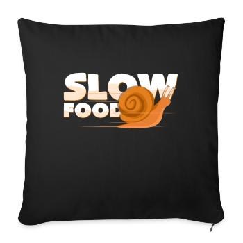 Alimentation lente - Housse de coussin décorative 45 x 45 cm - noir - Devant