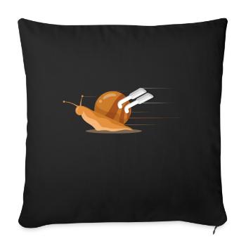 Funny fast snail with double exhaust - Sofa pillowcase 17,3'' x 17,3'' (45 x 45 cm) - black - Front