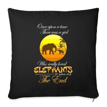 Éléphant fille - Housse de coussin décorative 45 x 45 cm - noir - Devant