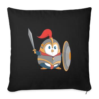 Penguin Knight - Sofa pillowcase 17,3'' x 17,3'' (45 x 45 cm) - black - Front