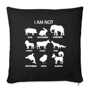 Vegetarian Animal Rights Activist - Sofa pillowcase 17,3'' x 17,3'' (45 x 45 cm) - black - Front