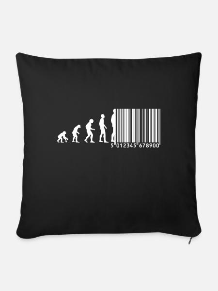Evolution barcode - Sofakissenbezug 45 x 45 cm - Schwarz